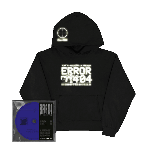 CD « ERROR 404 » + HOODIE NOIR PHOSPHORESCENT + STICKERS