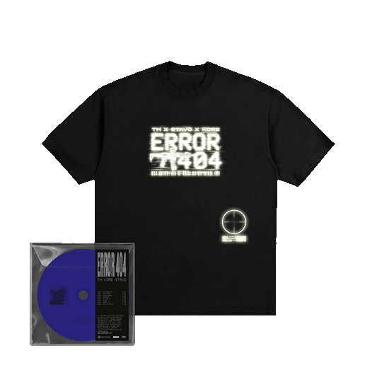 CD « ERROR 404 » + T-SHIRT NOIR PHOSPHORESCENT + STICKERS