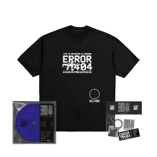 CD « ERROR 404 » + T-SHIRT NOIR PHOSPHORESCENT + STICKERS