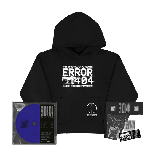 CD « ERROR 404 » + HOODIE NOIR PHOSPHORESCENT + STICKERS